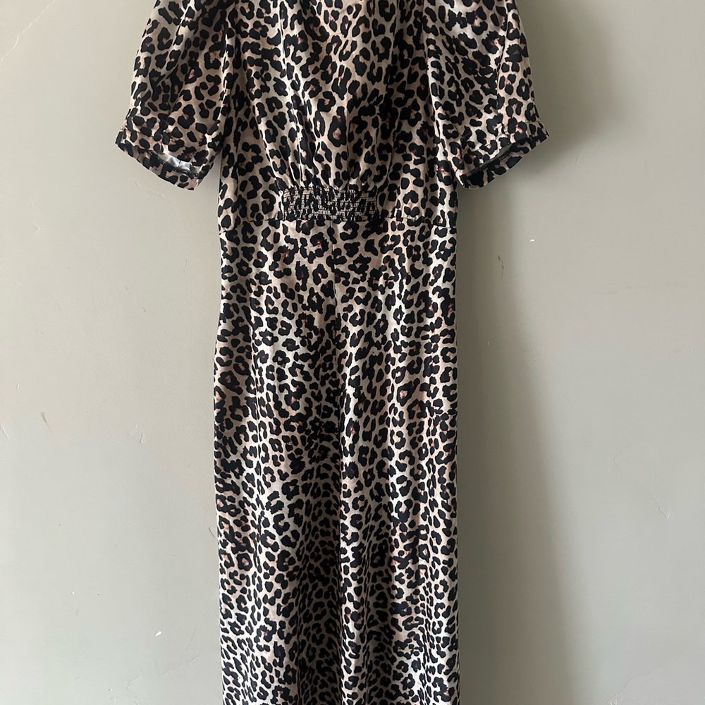 ASOS Gray and Black Leopard Print Dress